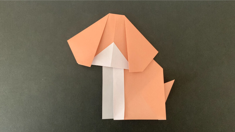折り紙「犬」完成イメージ